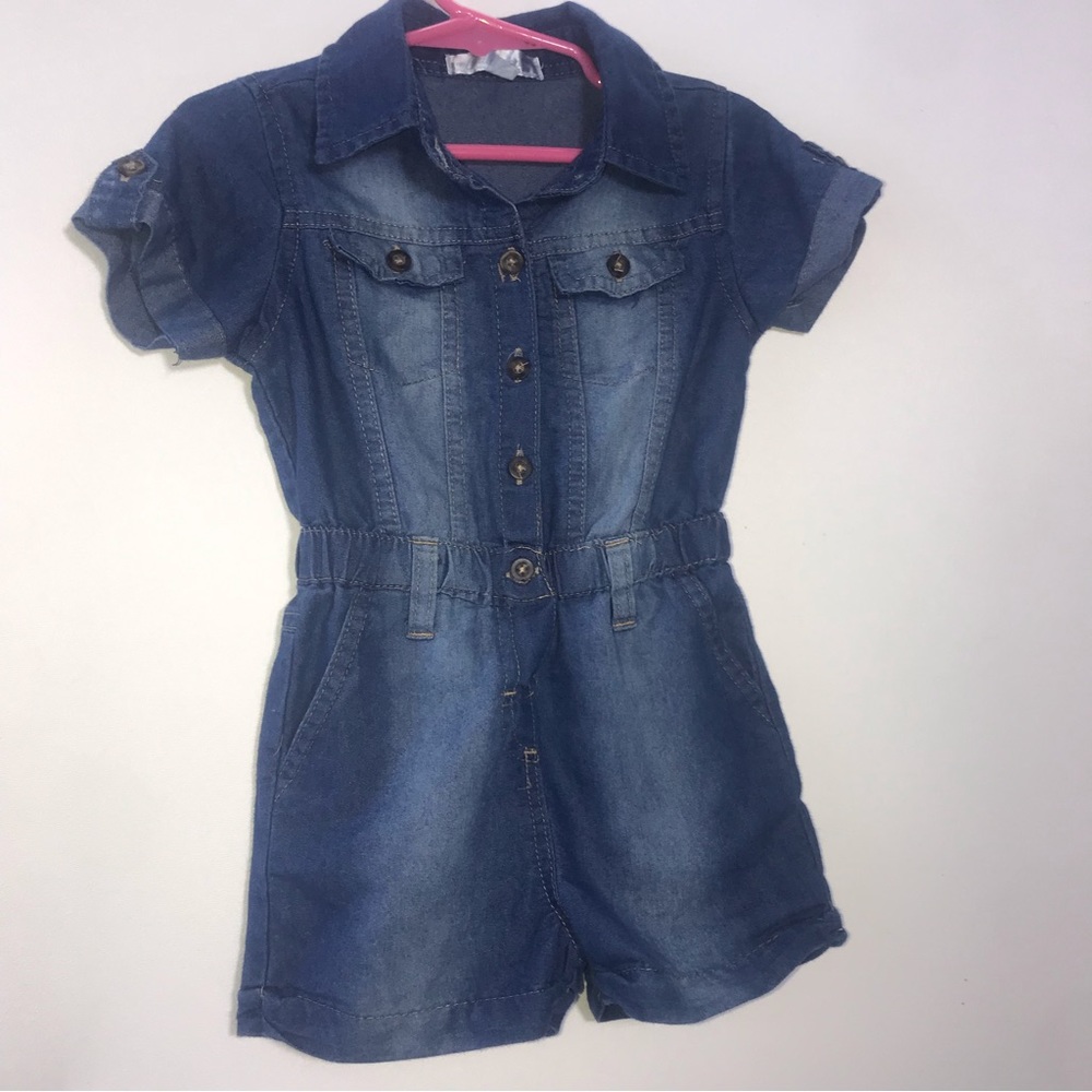 Baby Blue Romper Shorts Jumpsuit Toddler Girl Size 24 months.